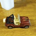 Hot Wheels Vintage Jeep CJ-7 Red Brown Tan Interior BW Blackwall Malaysia 1983