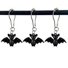 Bat Shower Curtain Hooks Rings, 12 Pcs Halloween Bats Rustproof Metal Shower ...