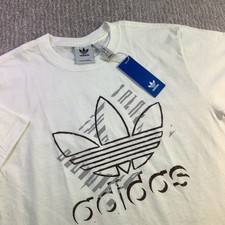 Adidas Originals Mens White OG Sketch Trefoil Graphic T-Shirt Size S NWT