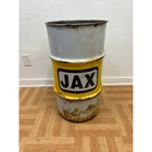 Vintage Jax Oil Barrel Red White Trash Can Gas Station Sign Shop Man Cave Decor