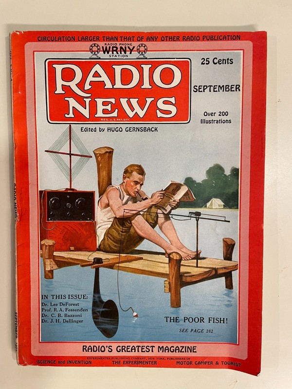 Radio News Wireless magazine Sept 1925 vacuum tube breadboard Gernsback DeForest