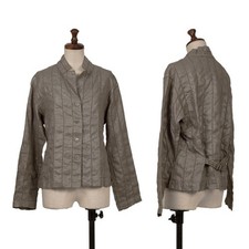 ISSEY MIYAKE FETE Foil Coated Openwork Embroidered Jacket Size 2 K-164813 