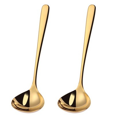 9.5 Inch Gold Ladle Spoons SUS304 Stainless Steel Soup Ladle 2 oz. Gravy Sauc...