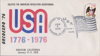 ORCOEXPO '76 Anaheim CA Bicentennial stamp show ZAYIX STAMPS