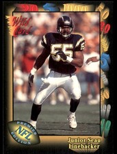 Junior Seau 1991 Wild Card #38 Chargers NFL READ FREE SHIPPING AutographDen