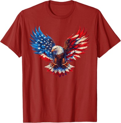 American Flag Bald Eagle Patriotic 4th of July USA Unisex T-Shirt
