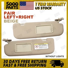 2PCS Beige LEFT & RIGHT Sun Visor For 2011-2015 Hyundai Elantra MD 852203X000TX