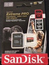 SanDisk 256GB Extreme PRO micro SD card + SD Adapter (MicroSDXC)