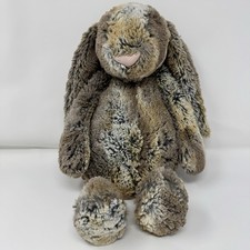 Jellycat Plush 15" Large Woodland Babe Bashful Bunny Rabbit Gray/Brown Cuddle