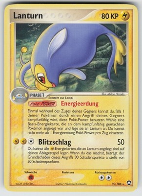 Pokémon Lanturn 15/108 DE Non Holo Rare EX Power Keepers 2007