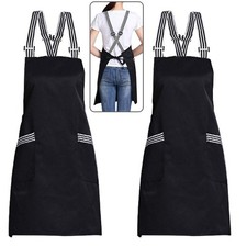 Crossback Adjustable Bib Apron Waterdrop Resistant with 2 Pockets Cooking Kit...