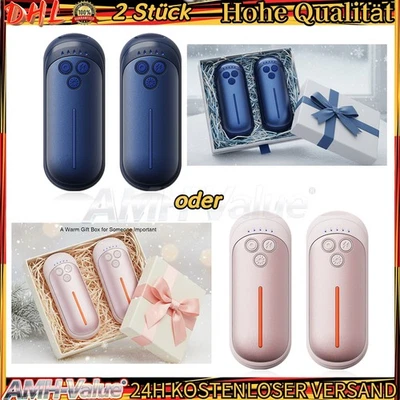 AMH-VALUE 2St Wiederaufladbar Handwärmer 5 Stufen Elektrische Taschenwärmer Wärmer Outdoor