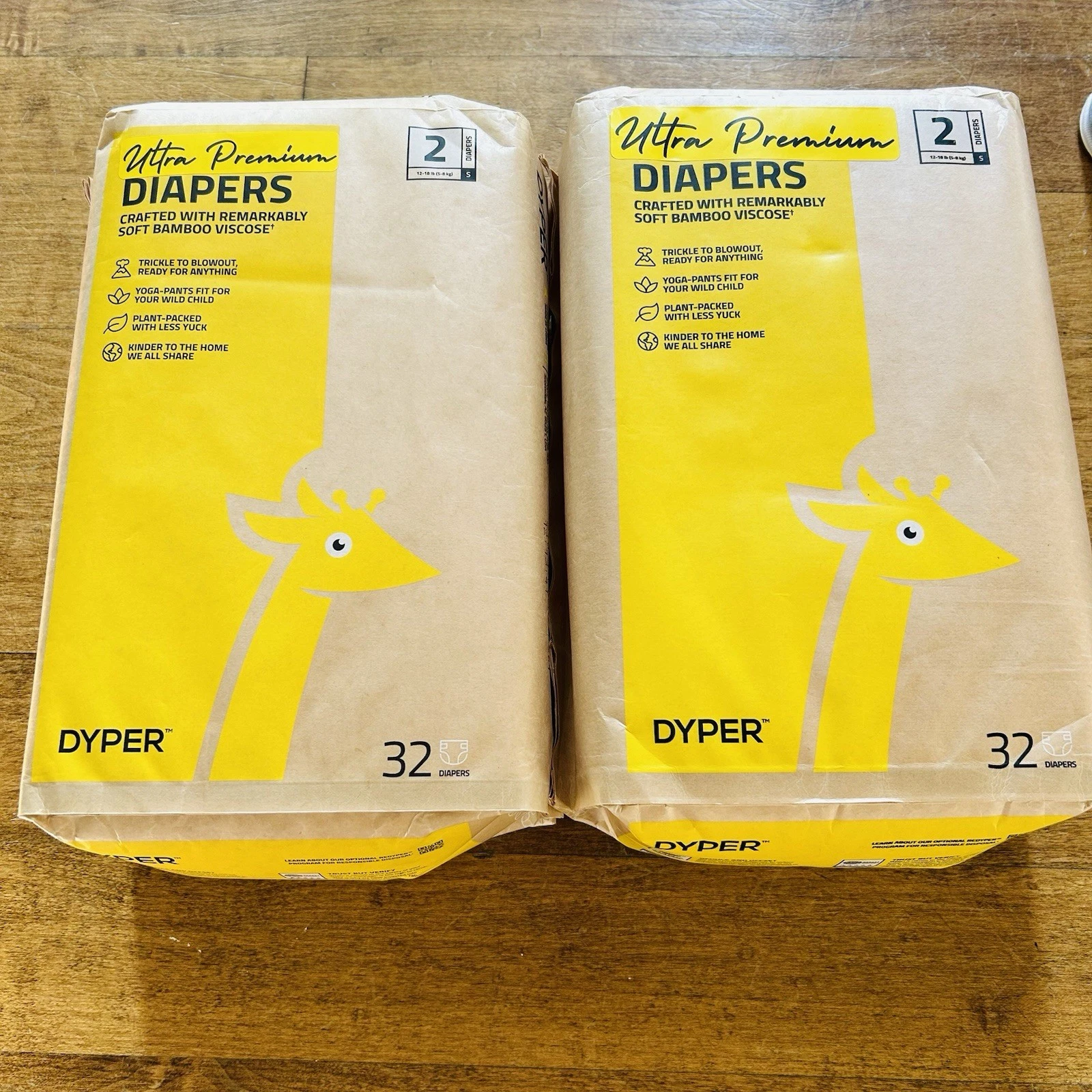 DYPER Baby Diapers Size 2 | Plant-Based, | Day & Night Protection 64 Count