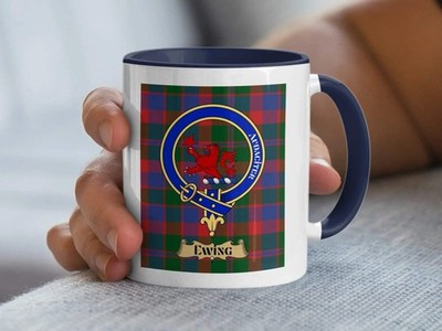 Ewing Clan Crest Mug   Scottish Heritage