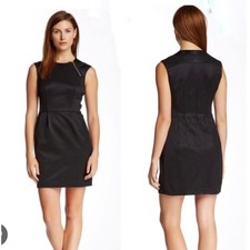 Nanette Lepore Women's Black Textured Sleeveless Zipper Sheath Dress Size 2