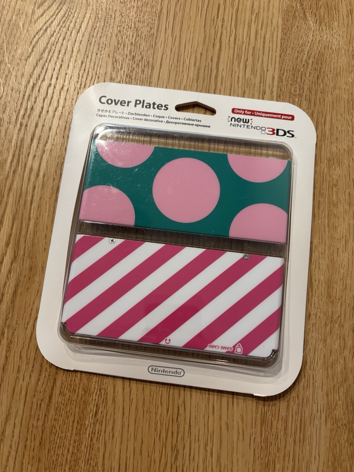 Nintendo 3DS Kisekae plate n.017 large dot rosa verde per cover plate...