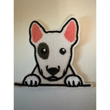 Cute Bull Terrier Dog Patch Iron On Sew On Applique Embroidered