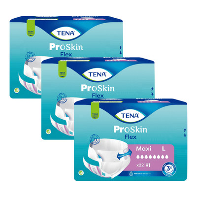 TENA Flex Maxi Large / L - 3 Packungen / 3 x 22 = 66 Stück (1 Karton)