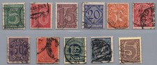Dt. Reich timbres de service Michel n° 23 à 33 oblitérés
