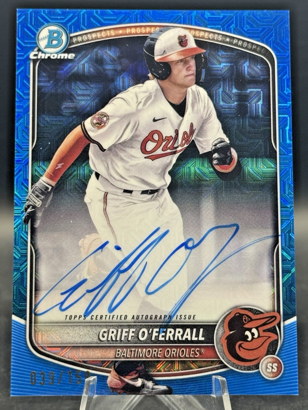 Griff O'Ferrall 2025 Bowman Chrome Mojo Mega Box Auto #BMA-GO Blue /150