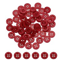 "150 StüCk NäHknöPfe, (15/32\") 11,5Mm Runde 4-Loch KnöPfe, Weinrot FüR Diy"