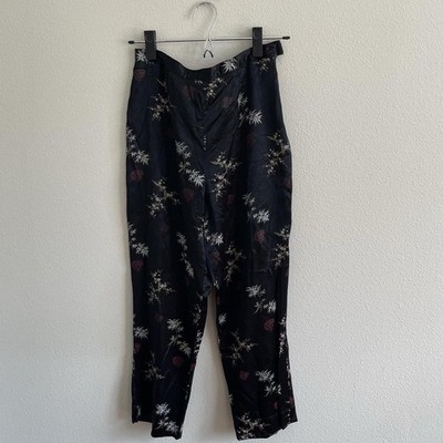 Vintage Y2K Notations Floral Satin Pants Size Small