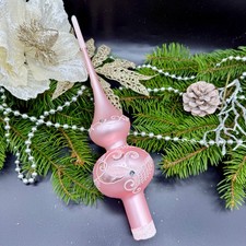Pink Glass Tree Topper – Handmade Christmas Ornament – Elegant Holiday Décor