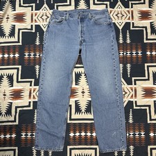 Vintage Levi's 501 Button Fly Denim Jeans Blue Fits Size 34X32 Made In USA