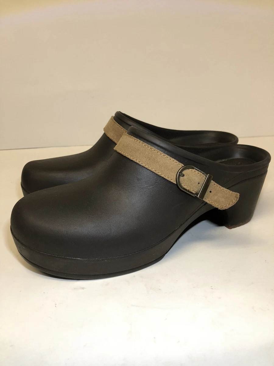 Crocs Sarah Clog Slip on Heels. Mocha Color Women s Size 7