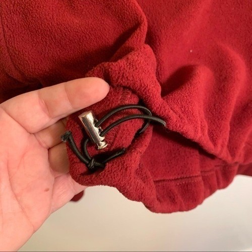 Primark Women's Size XS 2/4 Cropped Fleece Sweatshirt Red Mock Neck Long Sleeve - Picture 6 of 10