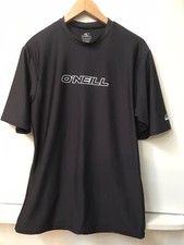Mens ONEILL Short Sleeve Rashguard Black Size M Swim Shirt Surf beach spf 50