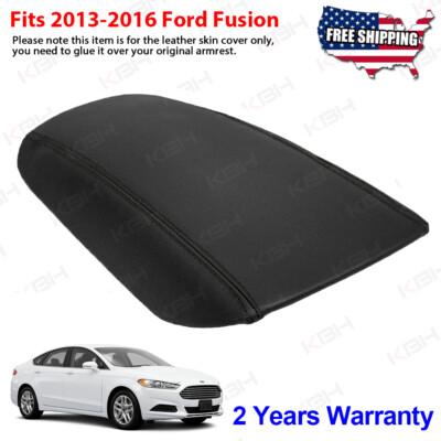 Fit 2013 2014 2015 2016 Ford Fusion Center Console Armrest Lid Vinyl Cover Black