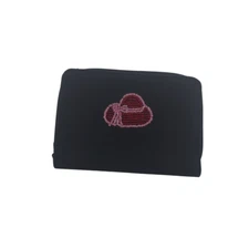 Red Hat Society Beaded Wallet Gently Used Bifold Black with Emblem