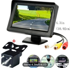 4.3 INCH MONITOR REAR VIEW WIDE ANGLE CAMERA BACKUP REVERSE KIT CARS TRUCKS SUV