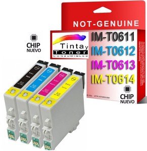 4 CARTUCHOS DE TINTA COMPATIBLE NON OEM PARA EPSON STYLUS DX3800 DX3850  T0611 | eBay