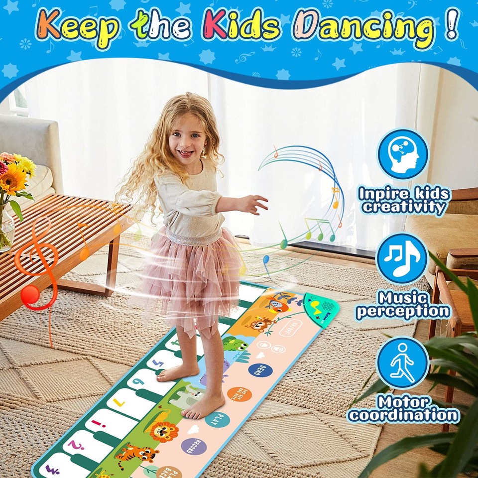 Baby Piano Mat 35 Music Sounds Dance Floor Mat, Music Keyboard Touch