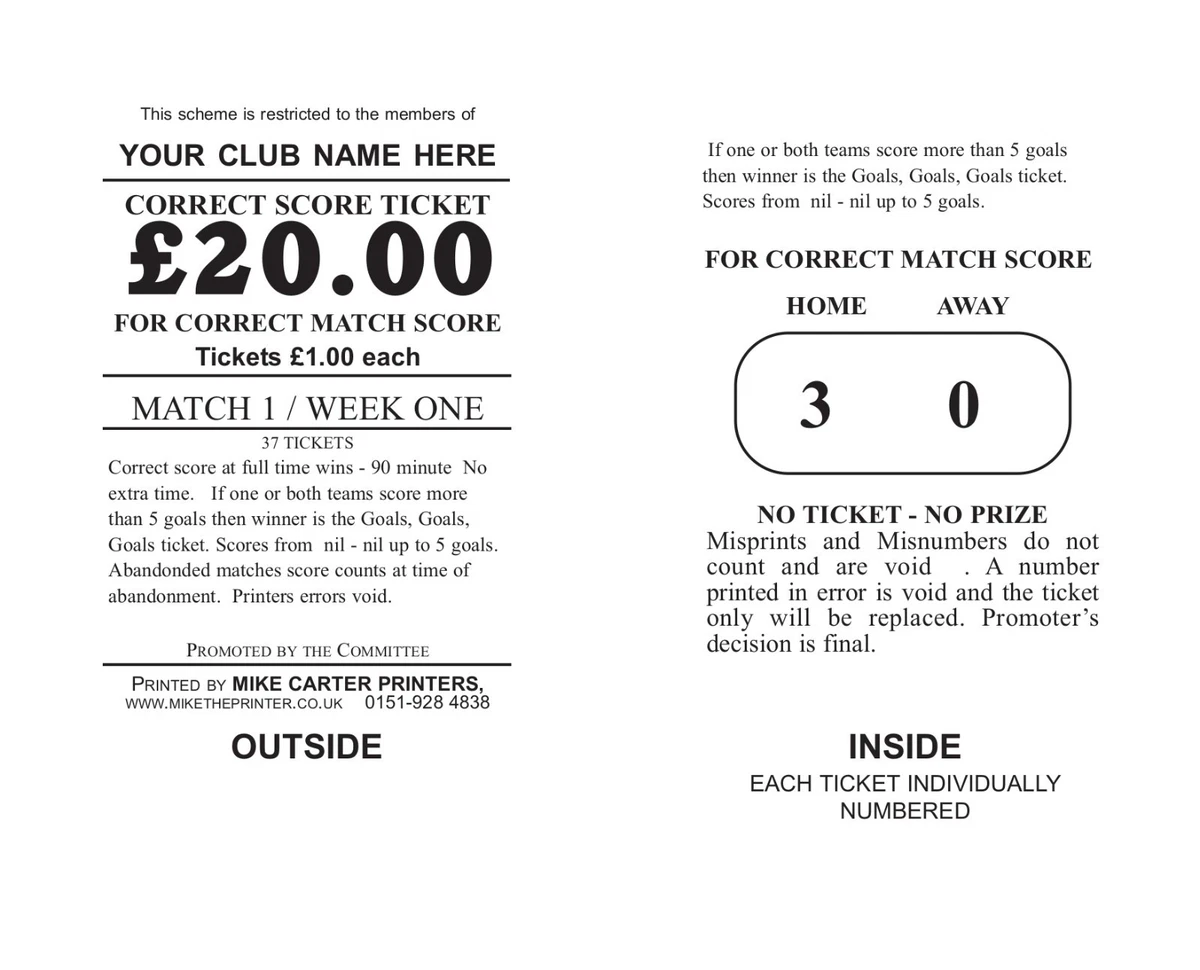 Football clearance correct score