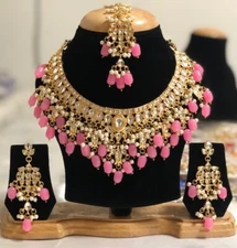 Kundan Necklace set with earrings and tikka