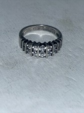 Vintage 925 Sterling Silver round 16 cz's ring size 8.75