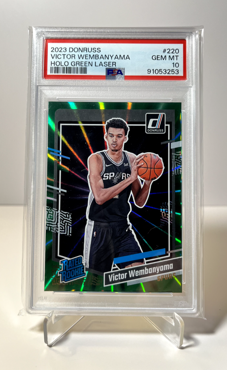 Victor Wembanyama-2023 Donruss Rated Rookie Holo Green Laser #220
