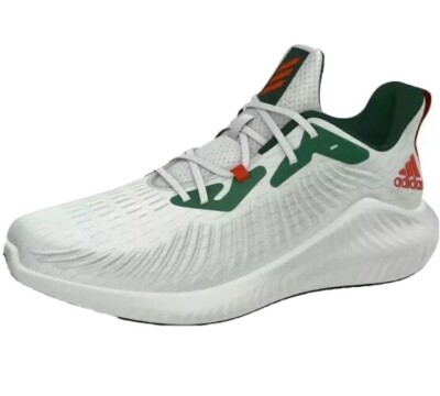 adidas Men Alphabounce+ U Miami University Shoes EF8185 White Green Size 9