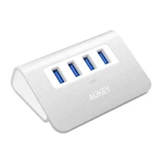 Aukey CB-H5 4-Port USB 3.0 Hub Aluminum Compact & Portable NEW