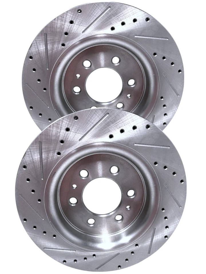 For 2010-2020 Ford F-150 Lincoln Navigator Front Drilled Rotors Brakes Pads Kit - Image 3 of 4