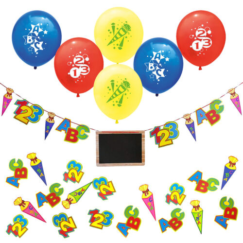 Schuleinführung Schulanfang Einschulung Deko Set - Luftballons Girlande Konfetti - Bild 1 von 1