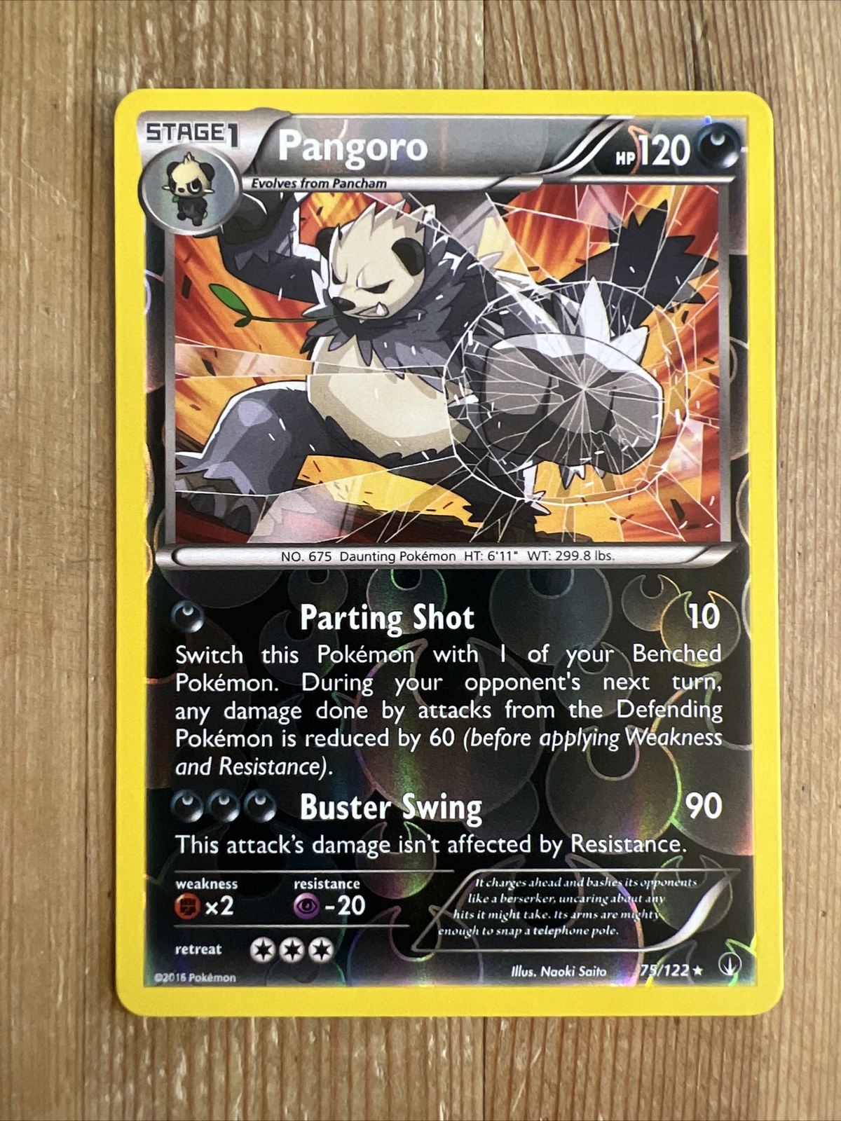 Pangoro Reverse Holo Breakpoint Pokemon Card 75/122 NM