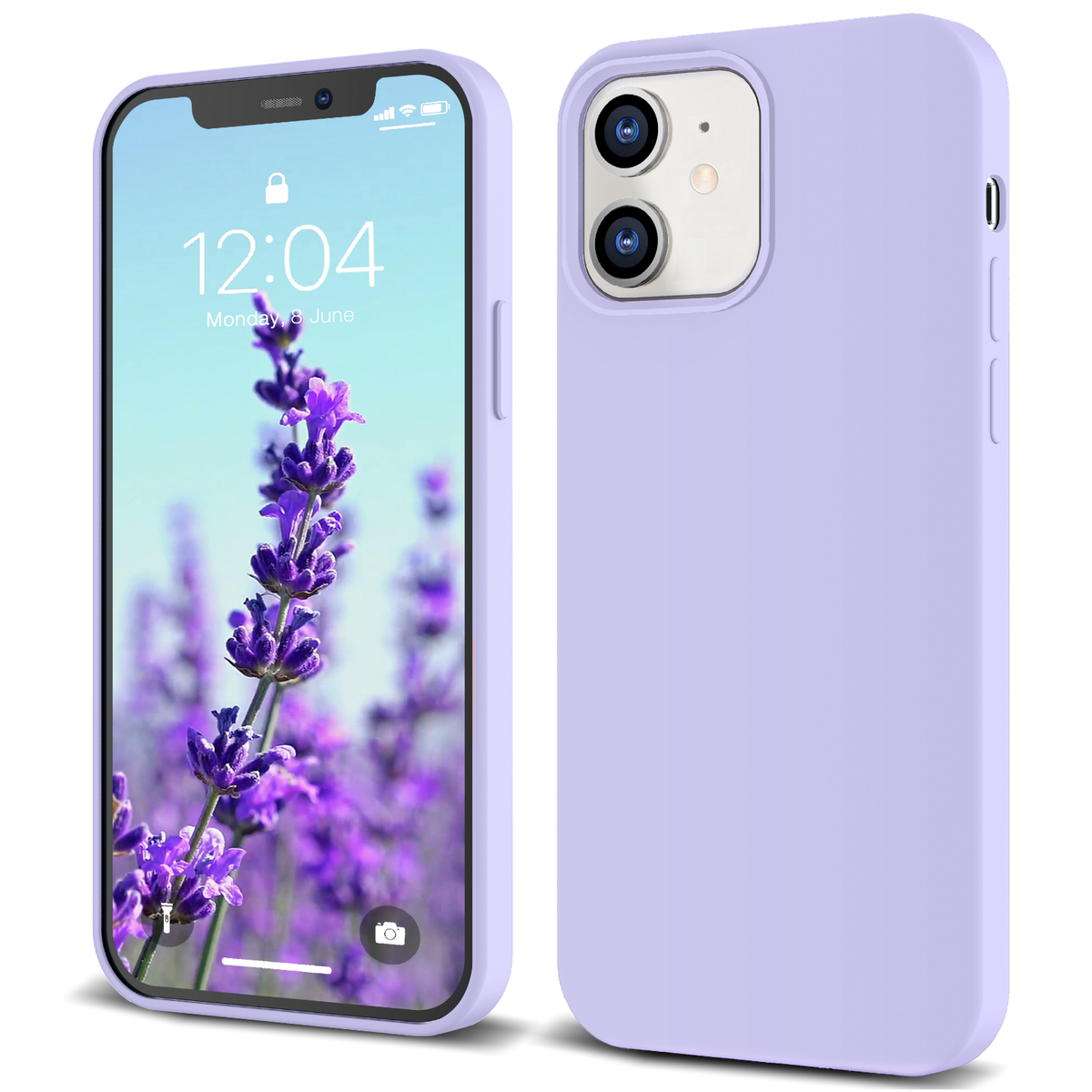 New iPhone 12 Mini Silicone Case Premium, Lovely Lavender Purple