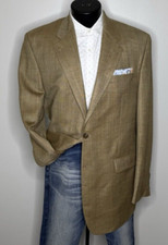 Ralph Lauren Silk Wool Windowpane Herringbone Blazer Jacket Suit Coat Mens 42L