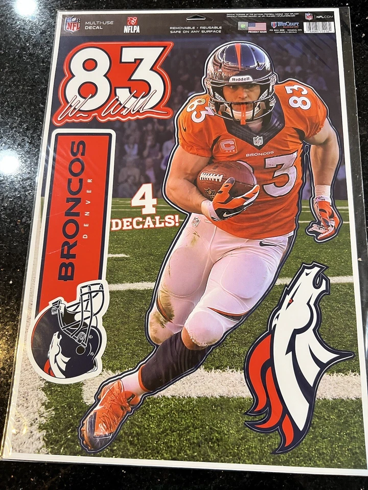 Denver Broncos NFL Wes Welker hoja de calcomanías grandes Wincraft Foto 2 de 2