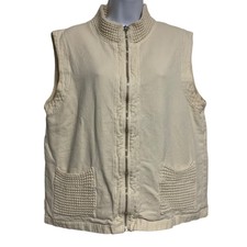 Vintage By Taylor Knit Pocket Sip Up Vest Womens Size S/m