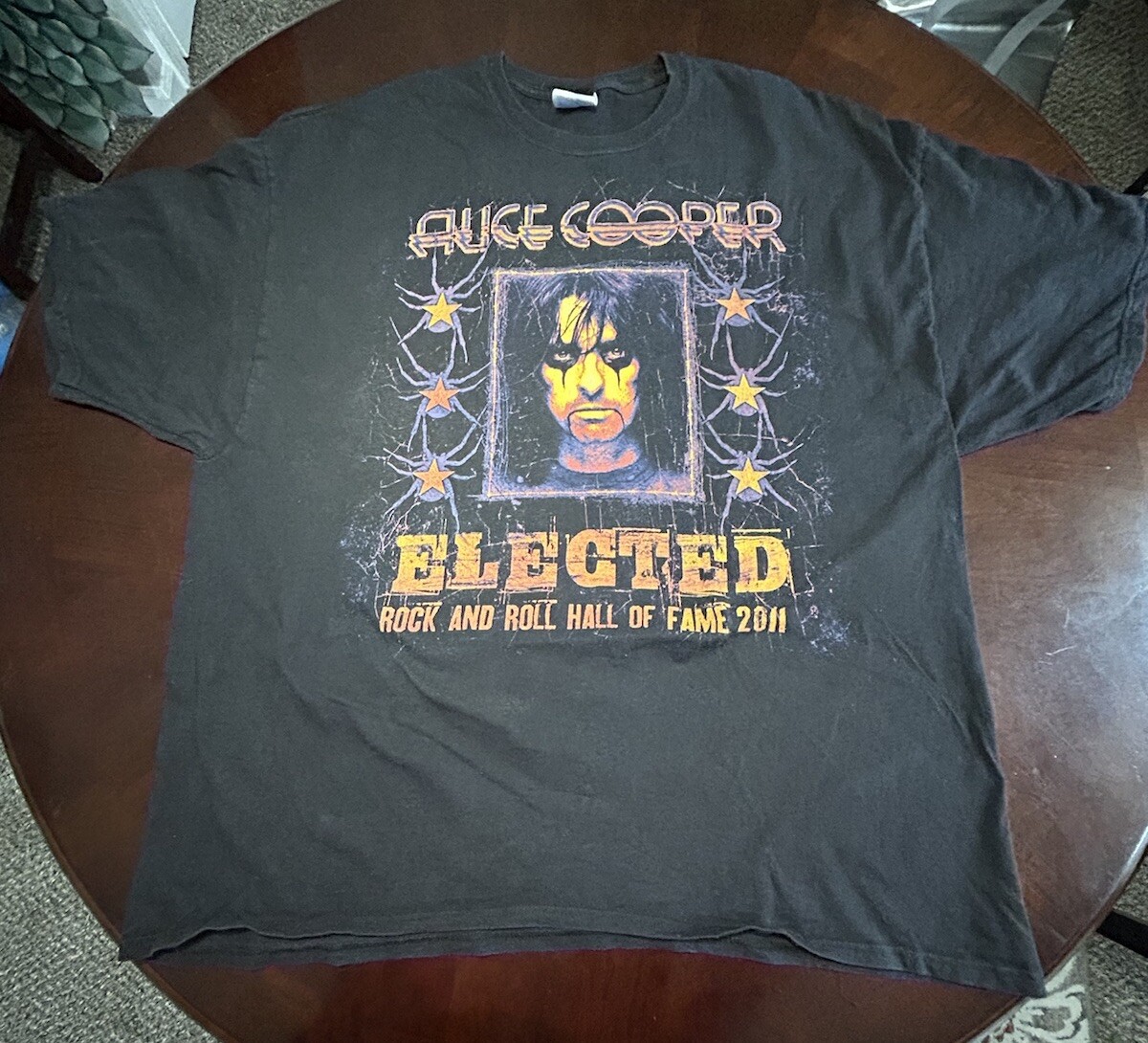 Alice Cooper Elected T Shirt Mens 2011 Rock And Roll Hall Of Fame 